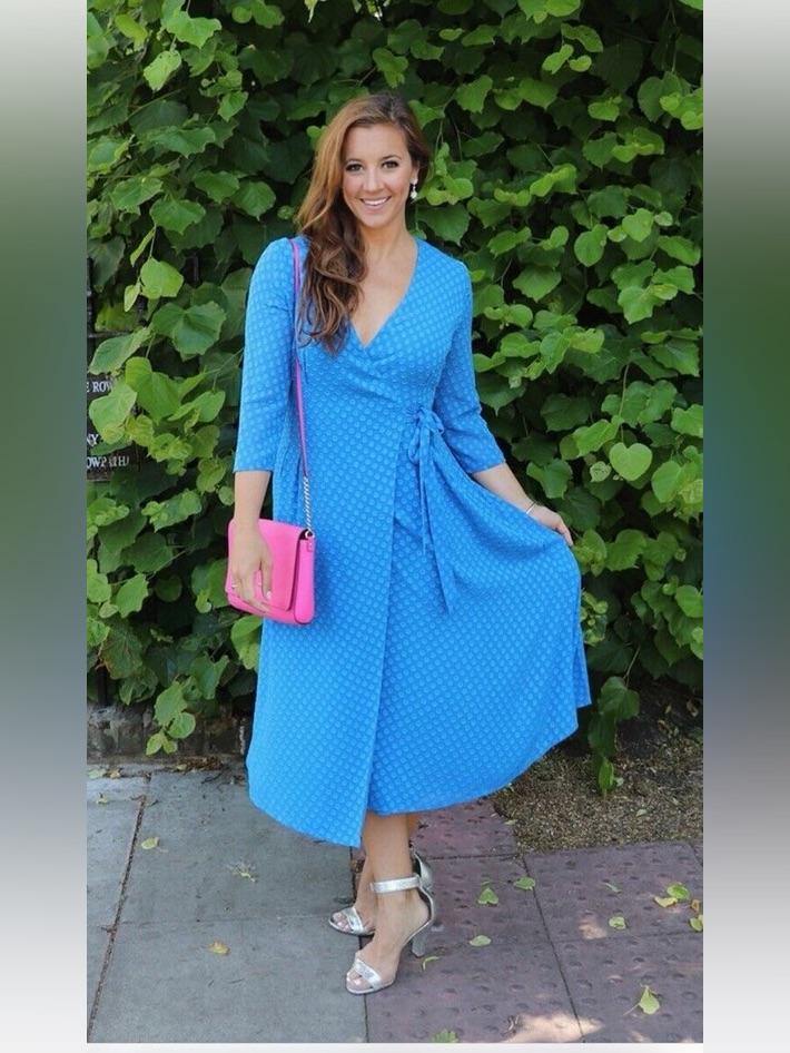 Hobbs Cassie Wrap Dress In Cobalt Blue Uk Luxury Brand Kate Middleton Wears